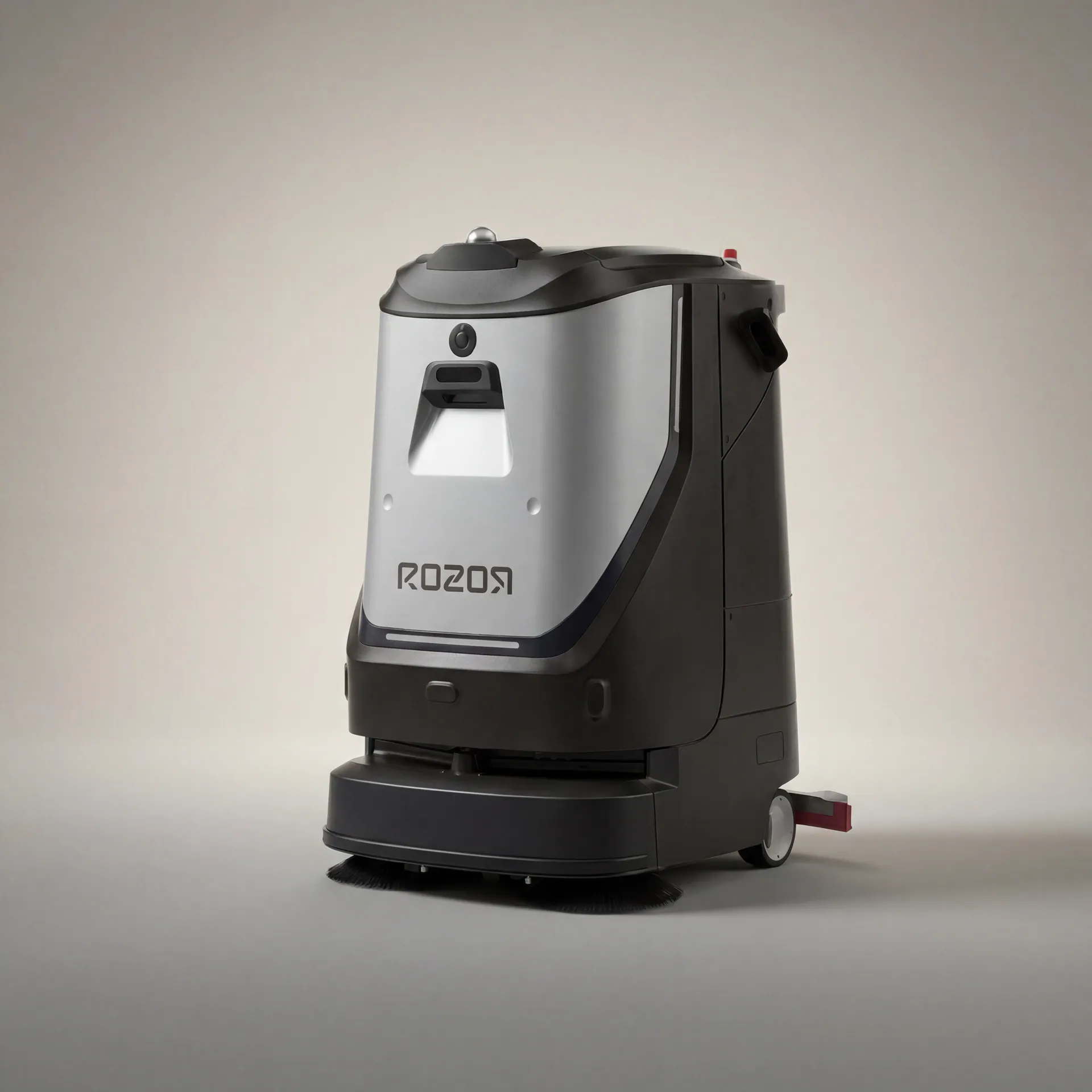 ROZOR Cleaning Robot, autonomous floor cleaning unit, studio shot.